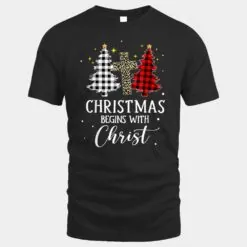 Christmas Begins With Christ Jesus Cross Christian Sweater