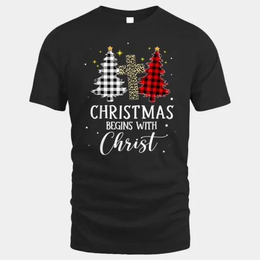 Christmas Begins With Christ Jesus Cross Christian Sweater