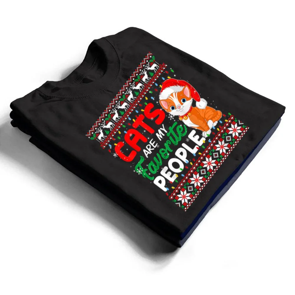 Christmas-Cat-Cats-Are-My-Favorite-People-T-Shirt-1 Christmas Cat - Cats Are My Favorite People T Shirt