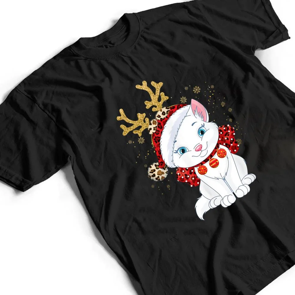 Christmas-Cat-Reindeer-light-Antlers-T-Shirt-2 Christmas Cat Reindeer light Antlers T Shirt