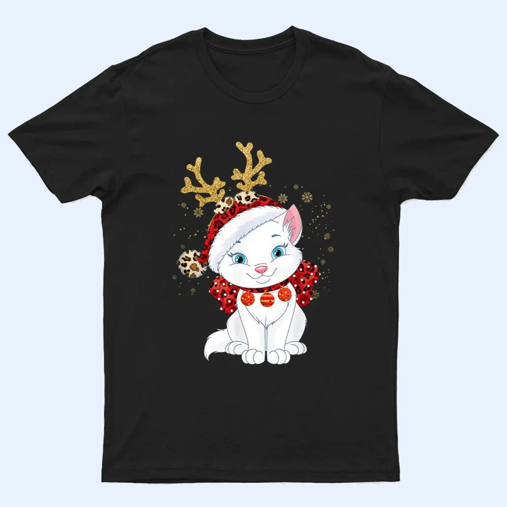 Christmas Cat Reindeer light Antlers T Shirt Christmas Cat Reindeer light Antlers T Shirt