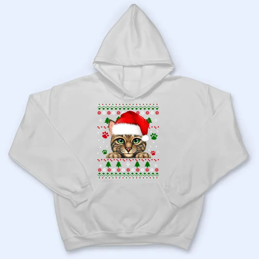 Christmas-Cat-Santa-Hat-Merry-Catmas-Ugly-Christmas-Sweater-Premium-T-Shirt-3 Christmas Cat Santa Hat Merry Catmas Ugly Christmas Sweater Premium T Shirt