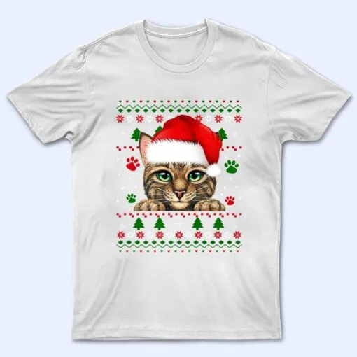 Christmas Cat Santa Hat Merry Catmas Ugly Christmas Sweater Premium T Shirt