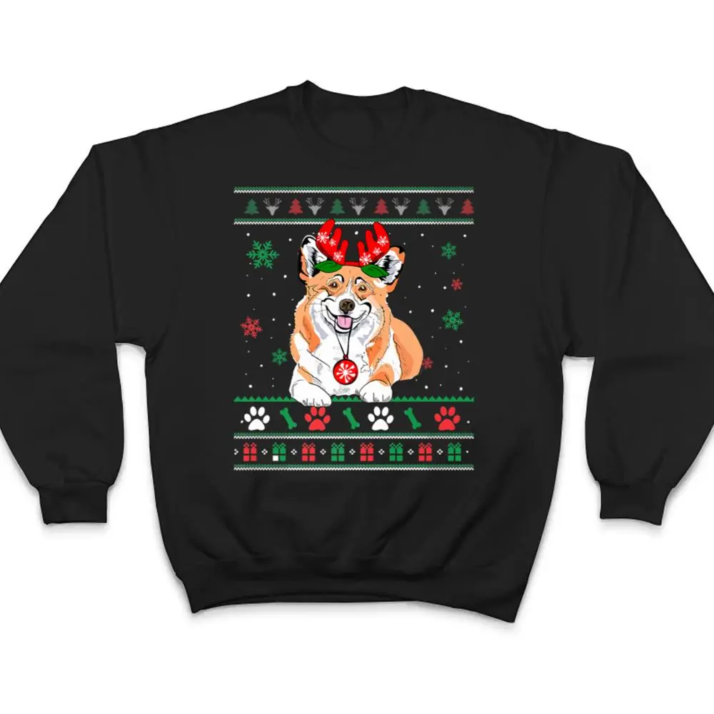 Christmas-Corgi-Reindeer-Ornaments-Dog-Lovers-Pajama-T-Shirt-4 Christmas Corgi Reindeer Ornaments Dog Lovers Pajama T Shirt