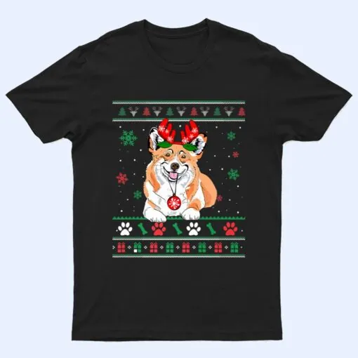 Christmas Corgi Reindeer Ornaments Dog Lovers Pajama T Shirt