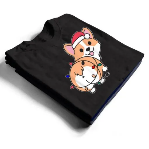 Christmas Corgi With Lights Gifts For Dog Lover Women Kids T Shirt