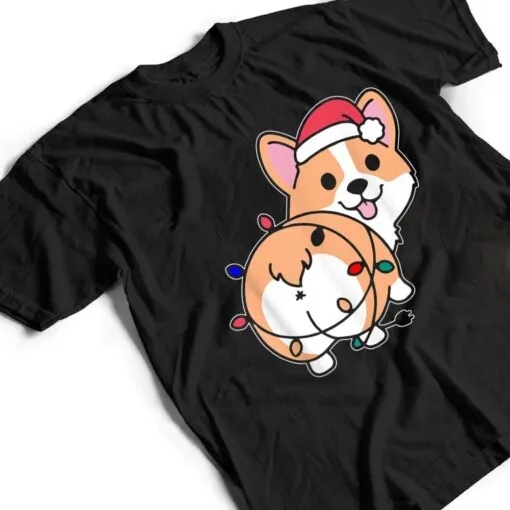 Christmas Corgi With Lights Gifts For Dog Lover Women Kids T Shirt