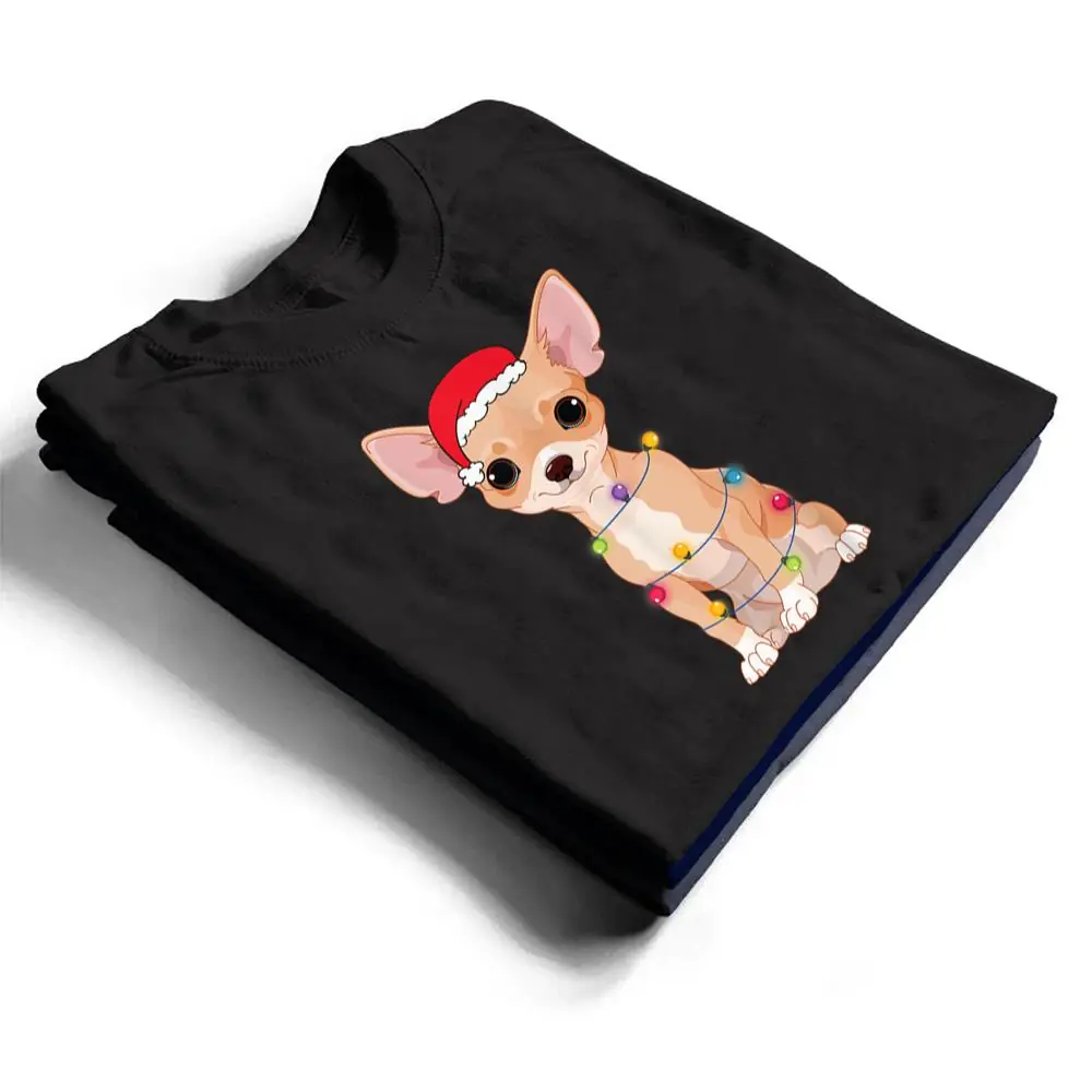 Christmas-Funny-Chihuahua-Dog-Lover-Santa-Hat-Lights-Xmas-T-Shirt-1 Christmas Funny Chihuahua Dog Lover Santa Hat Lights Xmas T Shirt