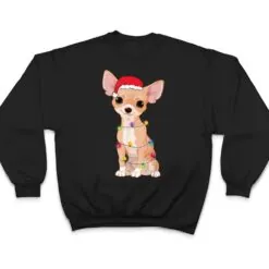 Christmas Funny Chihuahua Dog Lover Santa Hat Lights Xmas T Shirt Christmas Funny Chihuahua Dog Lover Santa Hat Lights Xmas T Shirt