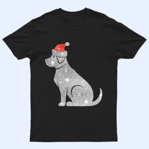 Christmas Funny Dog Diamond Santa Hat Pajama Xmas Gifts Men T Shirt