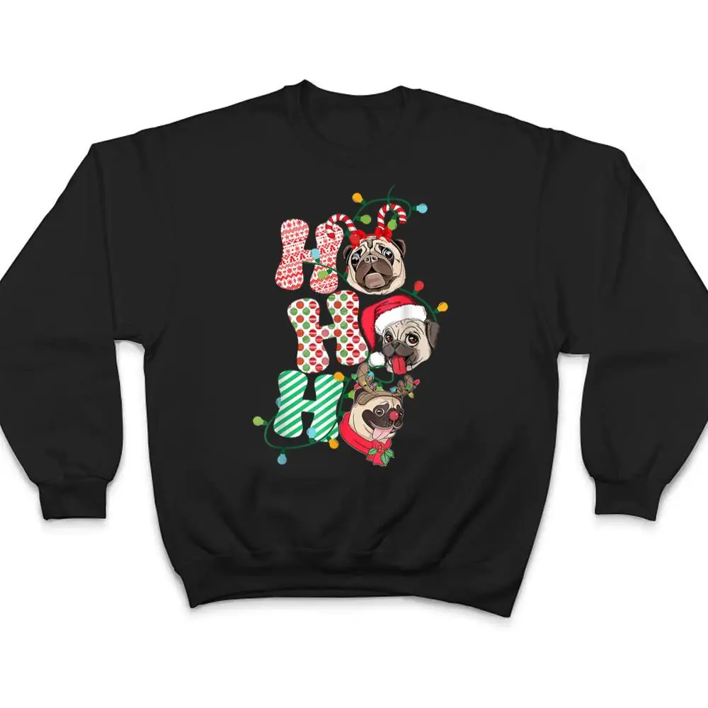 Christmas-Ho-Ho-Ho-Pug-Dog-Gift-For-Dog-Lover-Funny-Xmas-T-Shirt-4 Christmas Ho Ho Ho Pug Dog Gift For Dog Lover Funny Xmas T Shirt