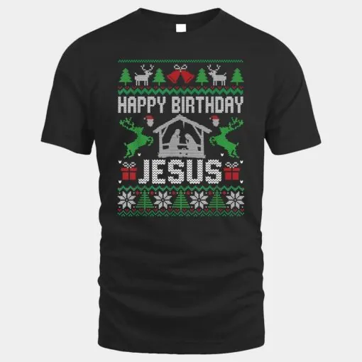 Christmas Outfit Happy Birthday Jesus Holiday Ugly Sweater