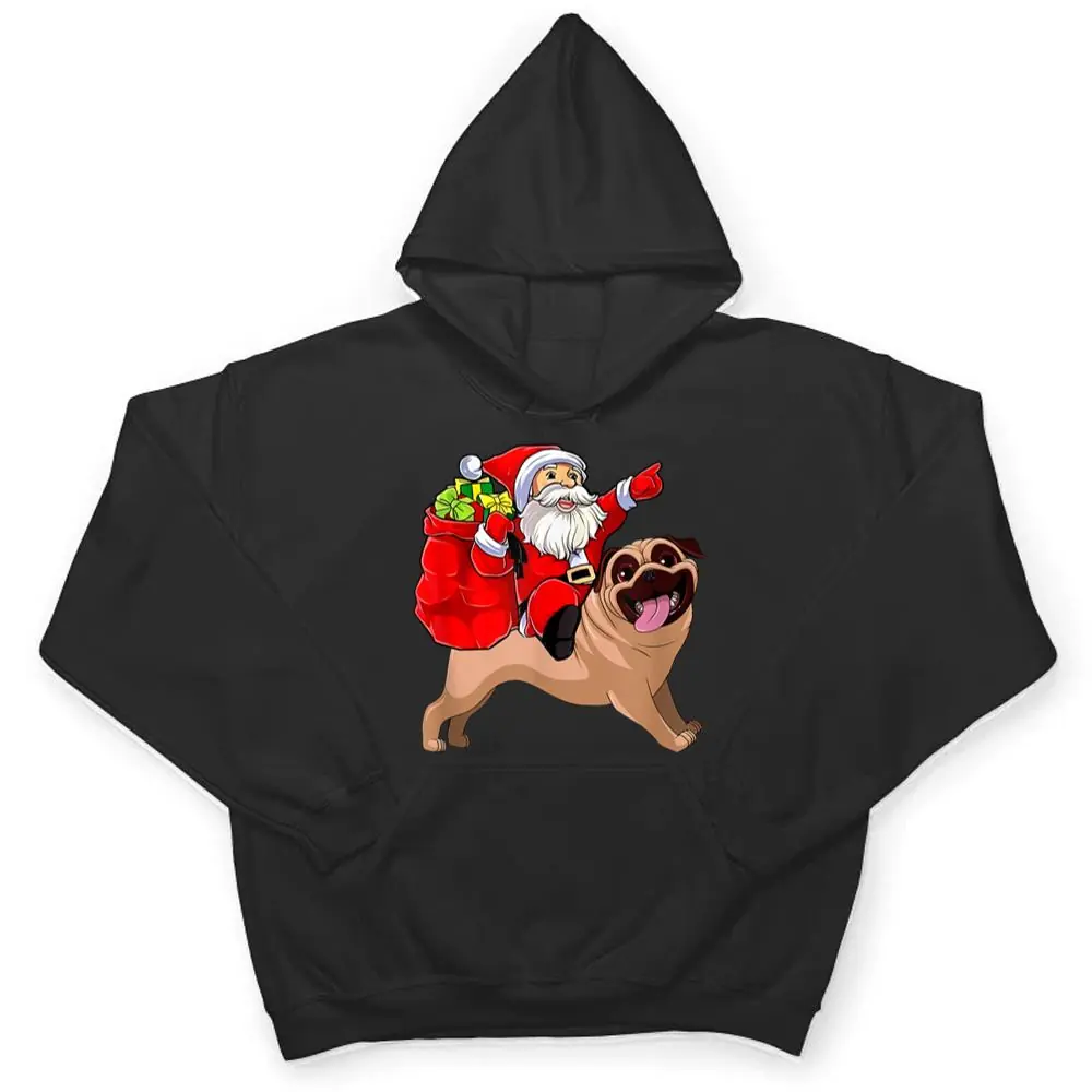 Christmas-Santa-Claus-Riding-Pug-Dog-Xmas-Pajama-Funny-Gifts-T-Shirt-3 Christmas Santa Claus Riding Pug Dog Xmas Pajama Funny Gifts T Shirt