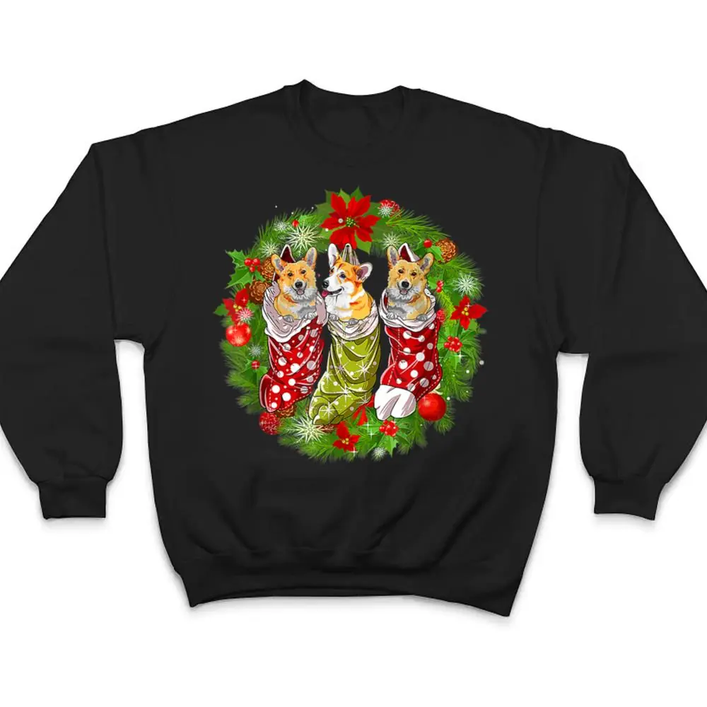 Christmas-Tree-Xmas-Pajama-Corgi-Dog-Lover-T-Shirt-4 Christmas Tree Xmas Pajama Corgi Dog Lover T Shirt