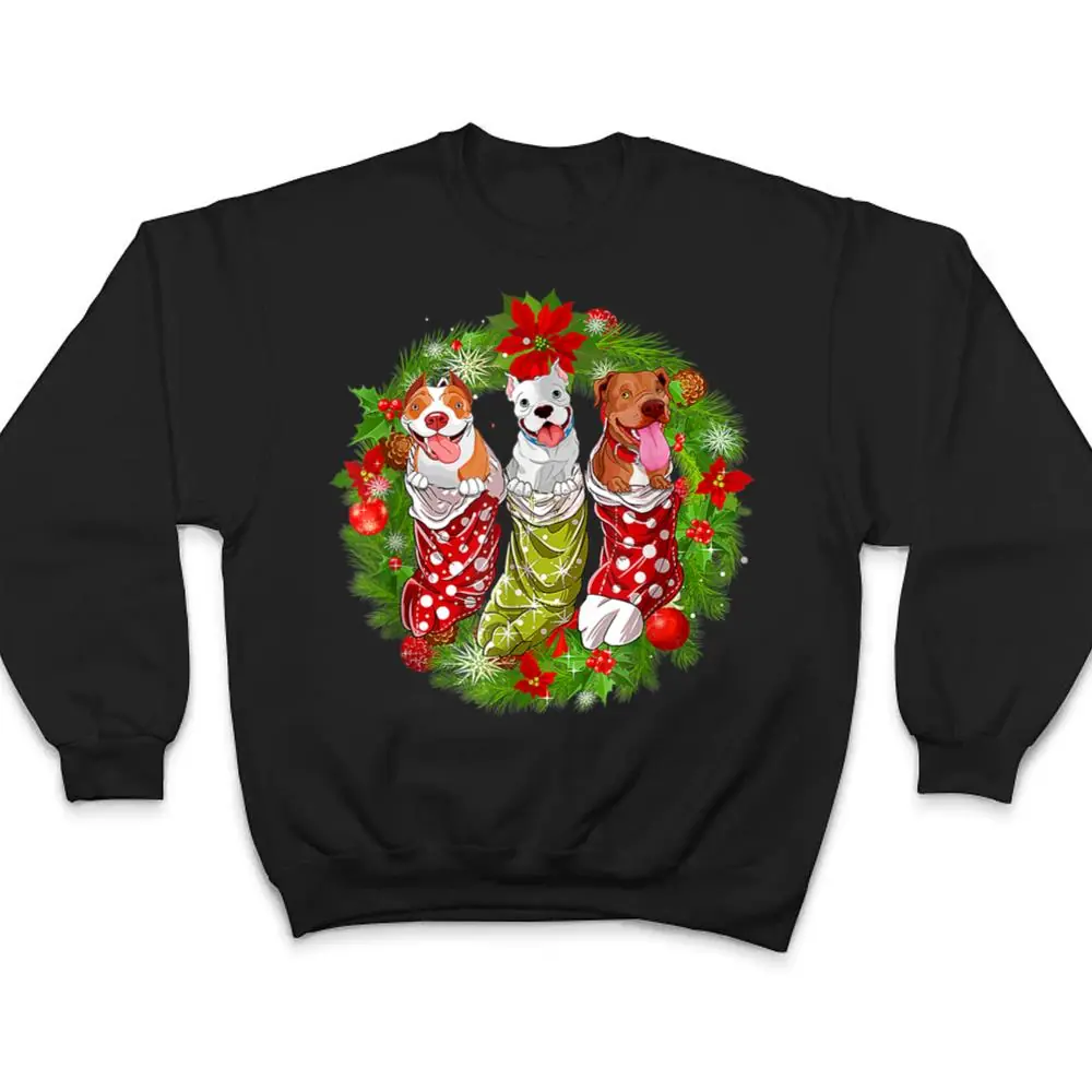 Christmas-Tree-Xmas-Pajama-Pitbull-Dog-Lover-T-Shirt-4 Christmas Tree Xmas Pajama Pitbull Dog Lover T Shirt