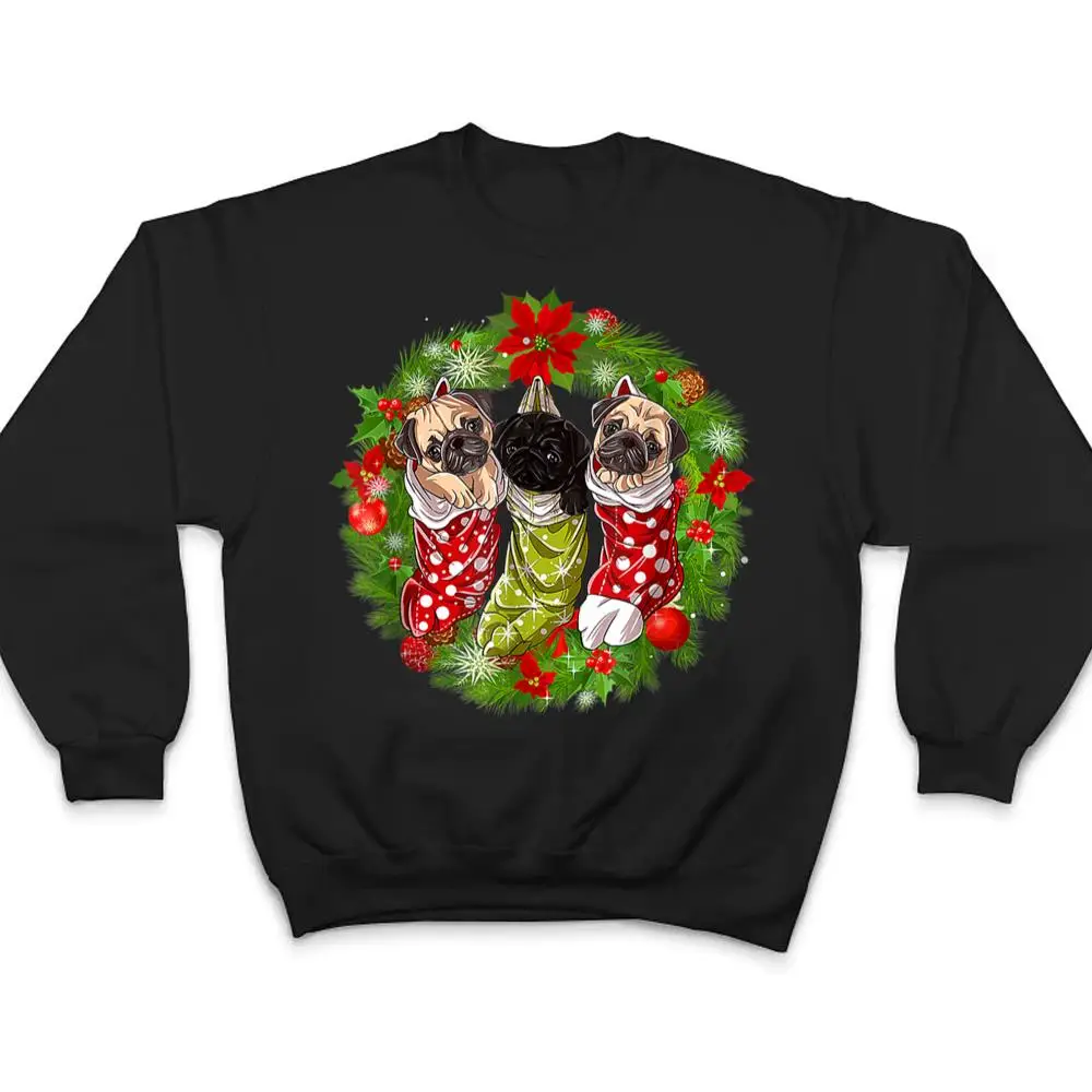 Christmas-Tree-Xmas-Pajama-Pug-Dog-Lover-T-Shirt-4 Christmas Tree Xmas Pajama Pug Dog Lover T Shirt