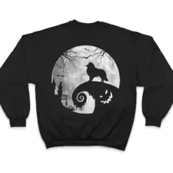 Collie Dog And Moon Halloween Costume Dog Lover Funny Gifts T Shirt