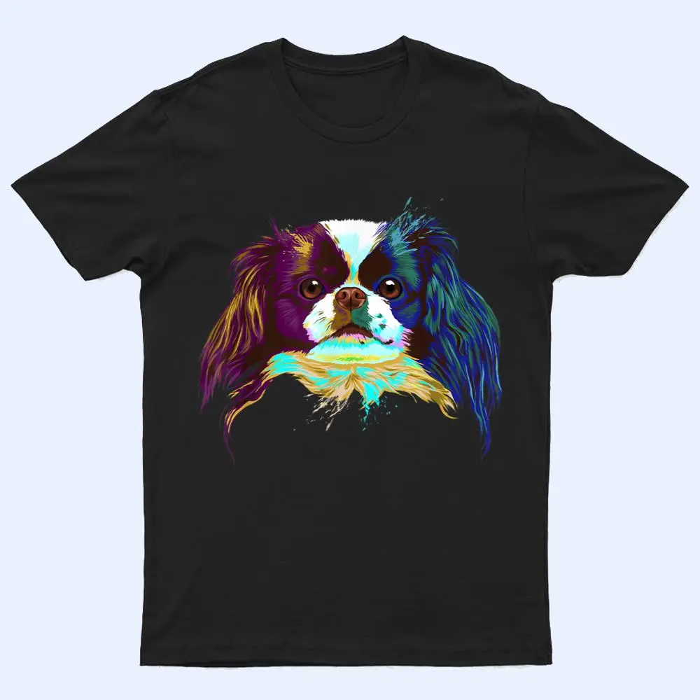 Colorful Splash Dog Japanese Chin T Shirt Colorful Splash Dog Japanese Chin T Shirt
