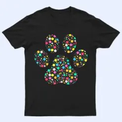 Colourful Polka Dot Dog Paw International Dot Day T Shirt