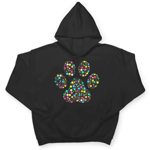 Colourful Polka Dot Dog Paw International Dot Day T Shirt