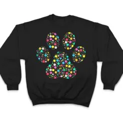 Colourful Polka Dot Dog Paw International Dot Day T Shirt