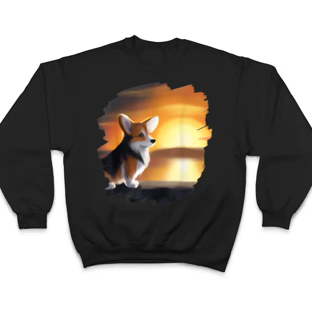 Corgi-Dog-Art-Sunset-Vintage-Retro-Corgis-Dogs-T-Shirt-4 Corgi Dog Art Sunset Vintage Retro Corgis Dogs T Shirt