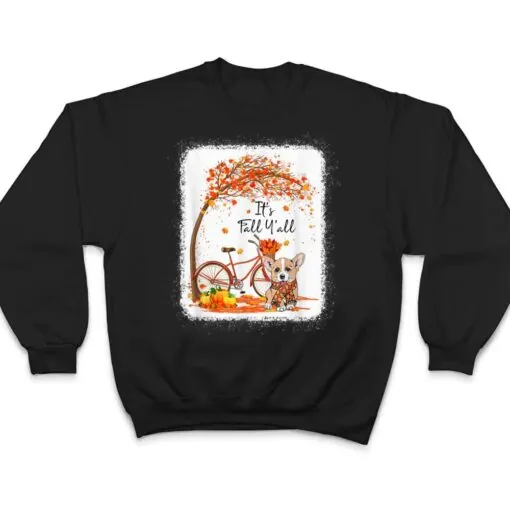 Corgi Dog Lover It's Fall Y'all Bicycle Autumn T Shirt