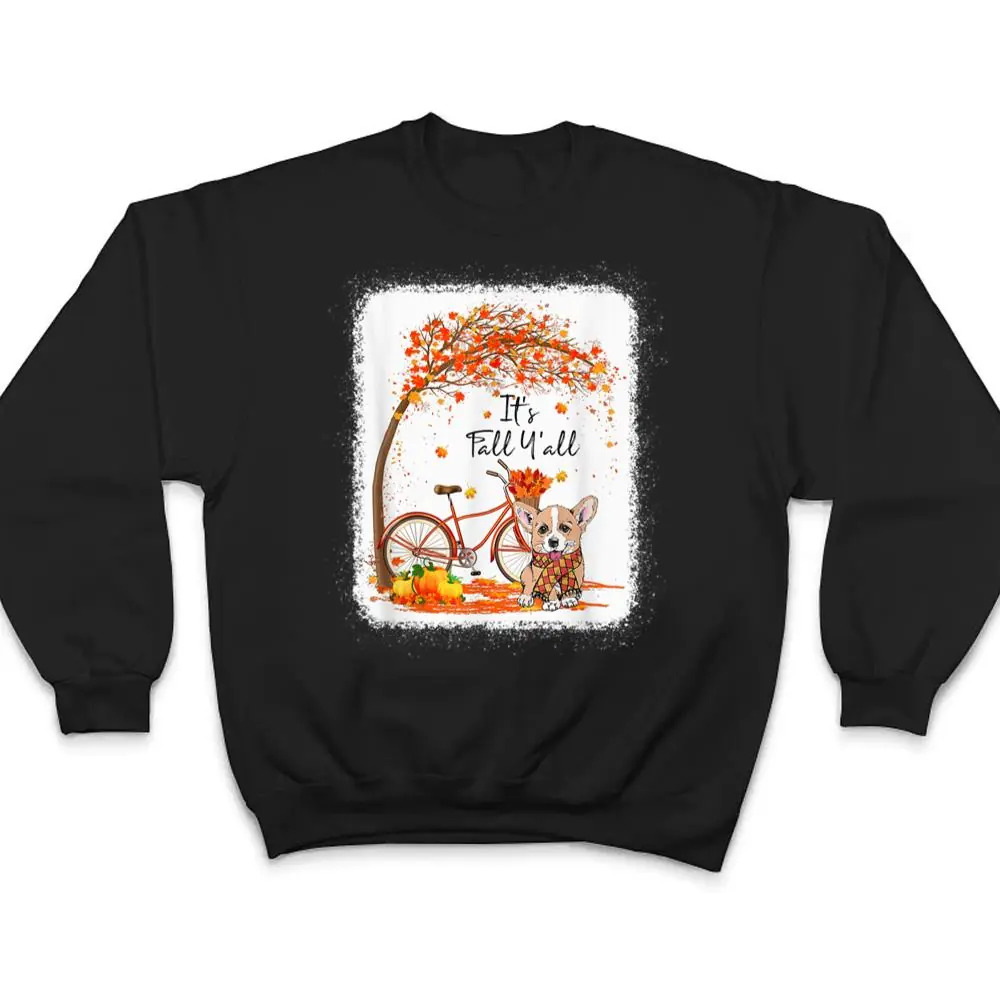 Corgi-Dog-Lover-Its-Fall-Yall-Bicycle-Autumn-T-Shirt-4 Corgi Dog Lover It's Fall Y'all Bicycle Autumn T Shirt