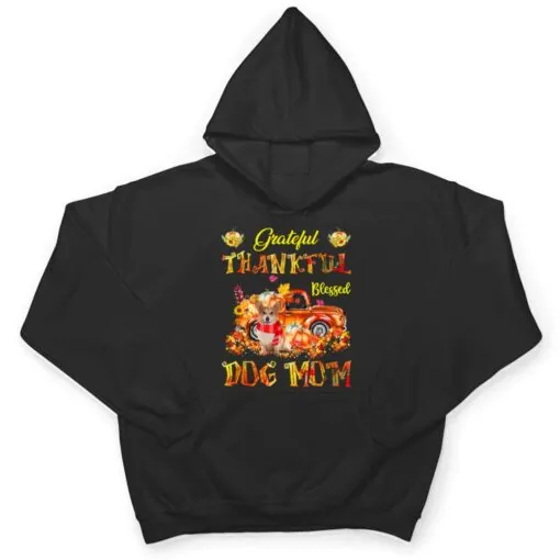 Corgi Truck Pumpkin Thankful Grateful Blessed Dog Mom T Shirt