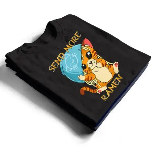 Cute Anime Kawaii Kitten Ramen Bowl Cat T Shirt