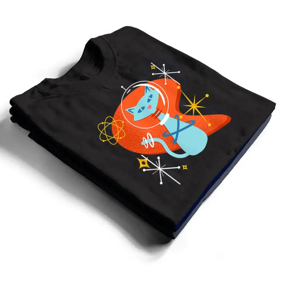 Cute-Atomic-Space-Cat-in-Vintage-Retro-Vibes-T-Shirt-1 Cute Atomic Space Cat in Vintage Retro Vibes T Shirt