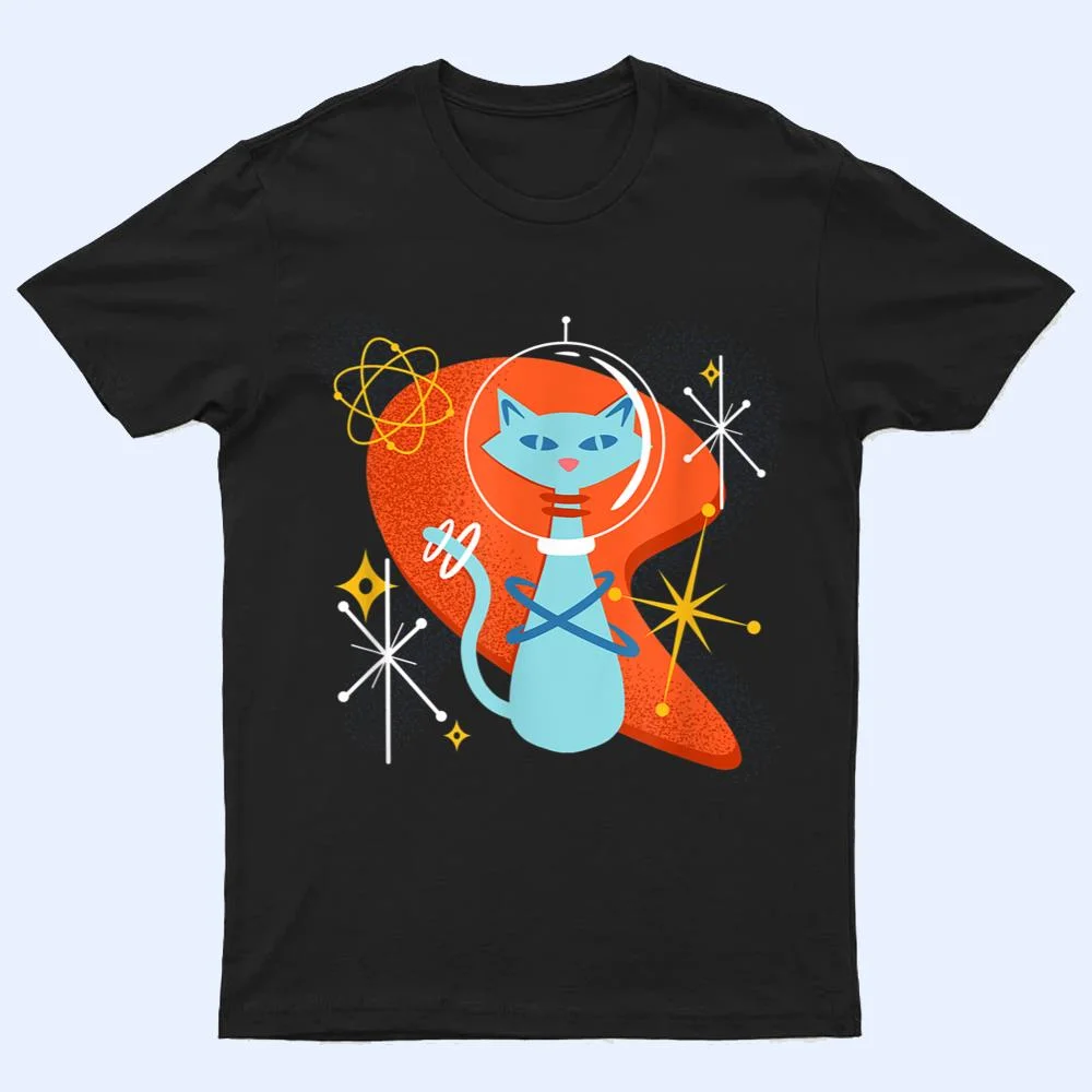 Cute Atomic Space Cat in Vintage Retro Vibes T Shirt Cute Atomic Space Cat in Vintage Retro Vibes T Shirt
