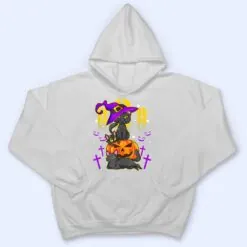 Cute Black Witches Cat For Halloween T Shirt