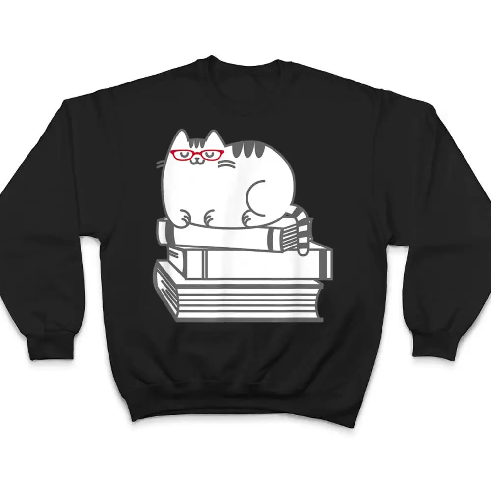 Cute-Book-Nerd-Cat-Funny-Nerdy-Kitten-T-Shirt-4 Cute Book Nerd Cat - Funny Nerdy Kitten T Shirt
