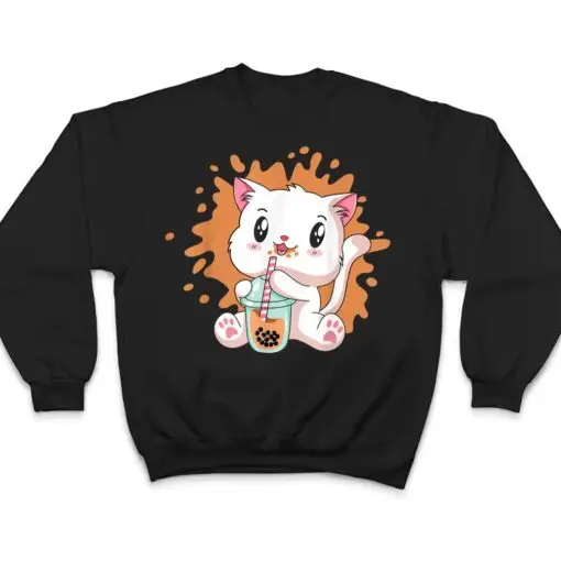 Cute Cat Boba Bubble Tea Kawaii Anime Japanese Teen Girls_1 T Shirt