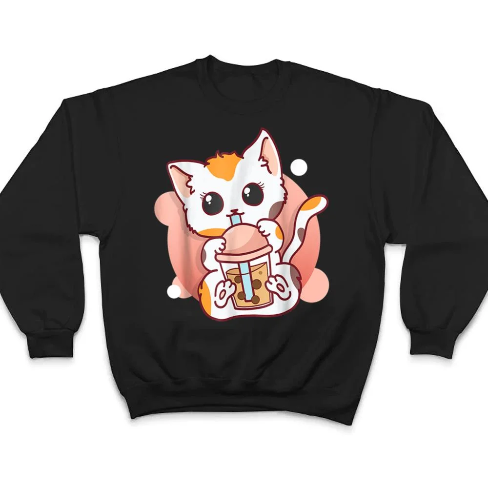 Cute-Cat-Boba-Tea-Bubble-Tea-Anime-Kawaii-T-Shirt-4 Cute Cat Boba Tea Bubble Tea Anime Kawaii T Shirt