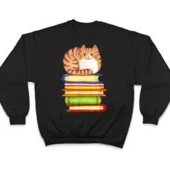 Cute Cat Books Graphic Women S Book Lovers Eacher T Shirt Cute Cat Books Graphic Women S Book Lovers Eacher T Shirt