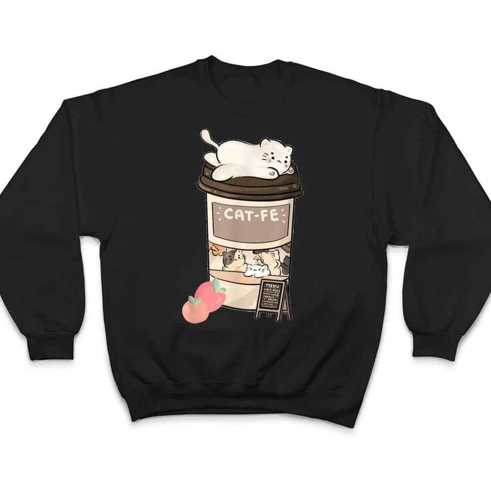 Cute-Cat-Cafe-Kawaii-Cat-Coffee-Anime-Neko-Kitty-Cat-Puns-T-Shirt-4 Cute Cat Cafe, Kawaii Cat Coffee, Anime Neko Kitty, Cat Puns T Shirt