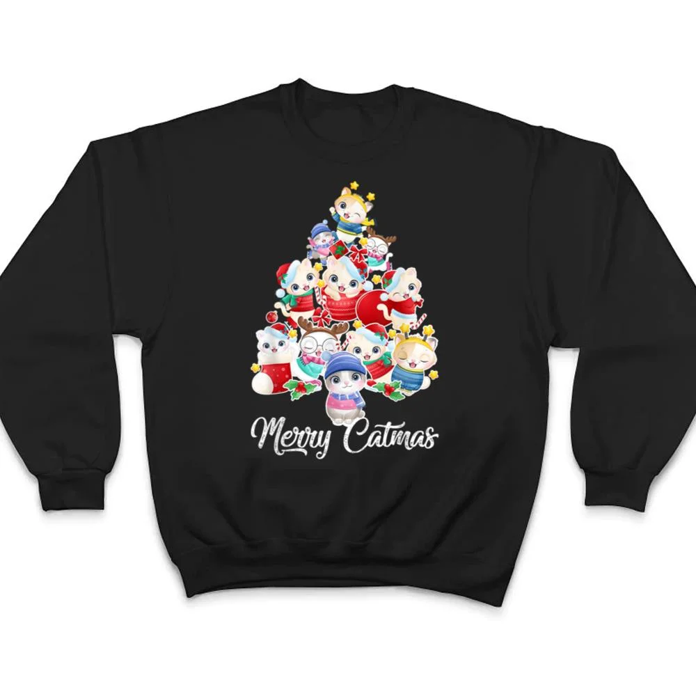 Cute-Cat-Christmas-Tree-Merry-Catmas-For-Kitten-Xmas-Lover-T-Shirt-4 Cute Cat Christmas Tree Merry Catmas For Kitten Xmas Lover T Shirt