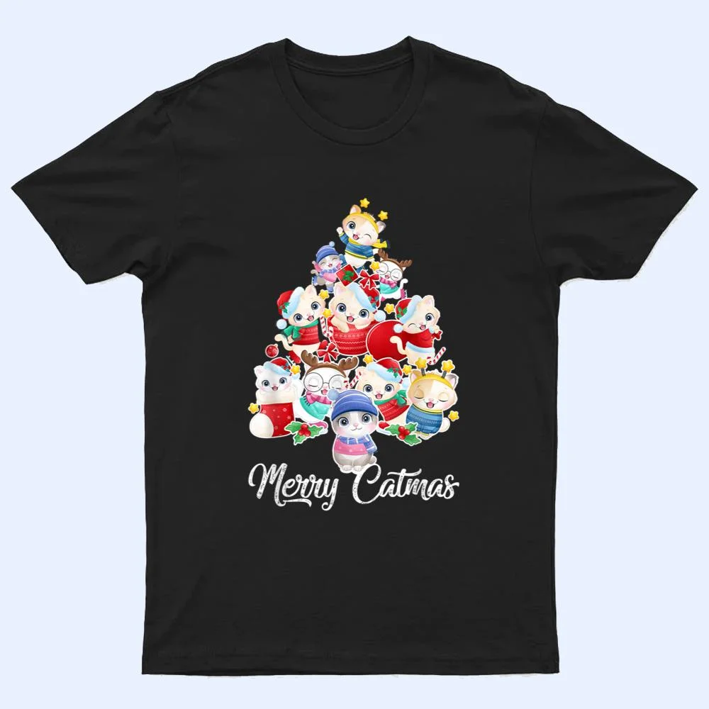 Cute Cat Christmas Tree Merry Catmas For Kitten Xmas Lover T Shirt Cute Cat Christmas Tree Merry Catmas For Kitten Xmas Lover T Shirt