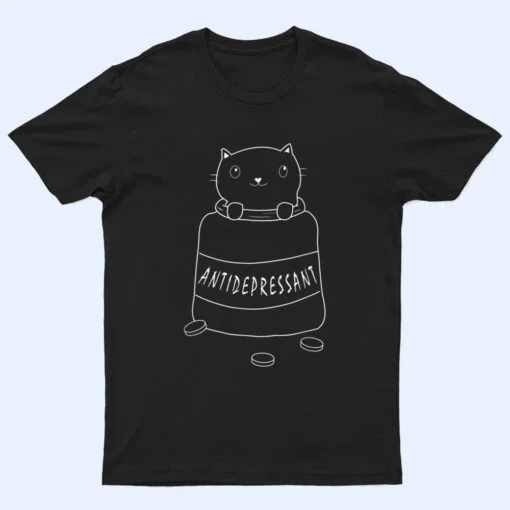 Cute Cat Drawing Cat Antidepressant T Shirt