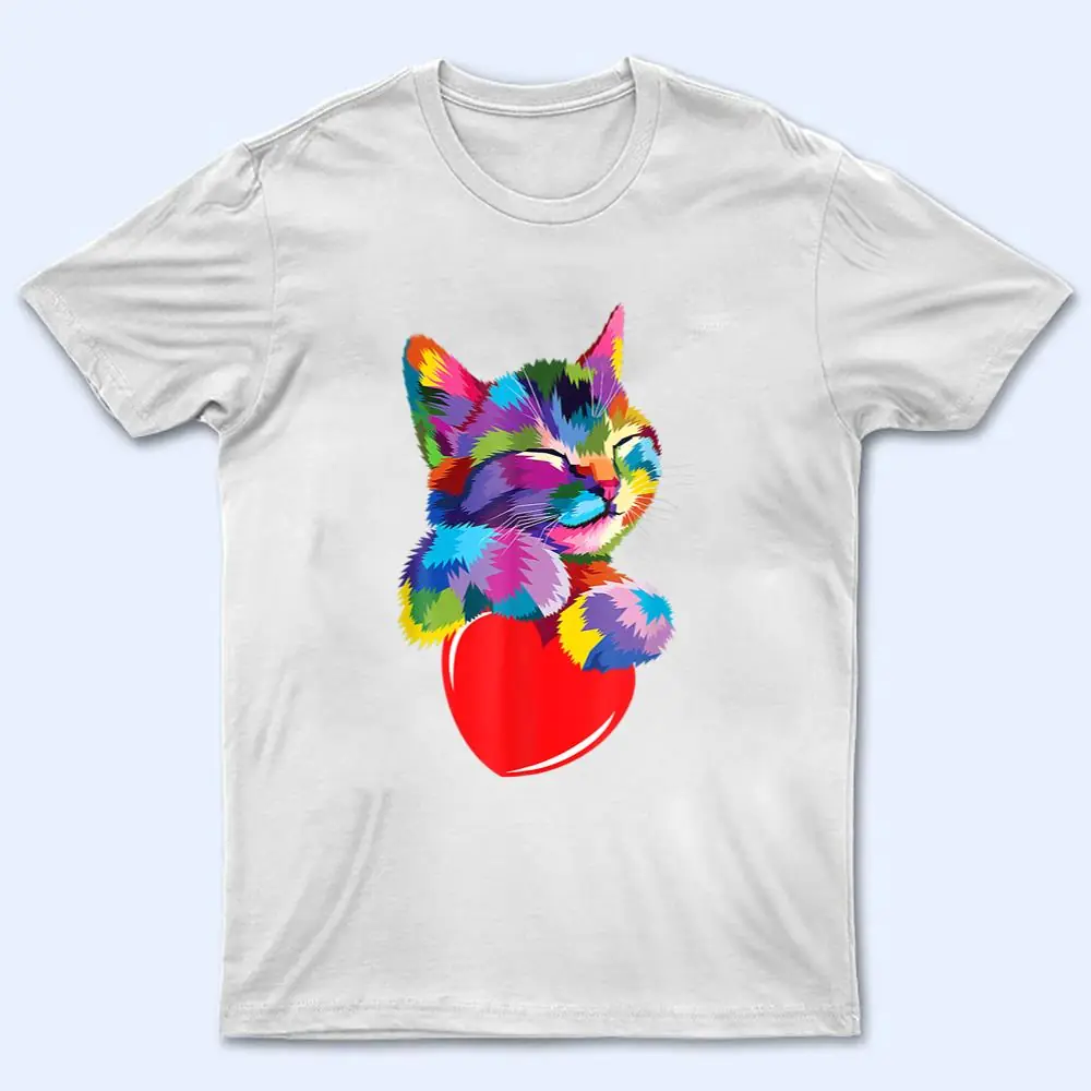 Cute Cat Gift for kitten lovers Colorful Art Kitty Adoption T Shirt Cute Cat Gift for kitten lovers Colorful Art Kitty Adoption T Shirt