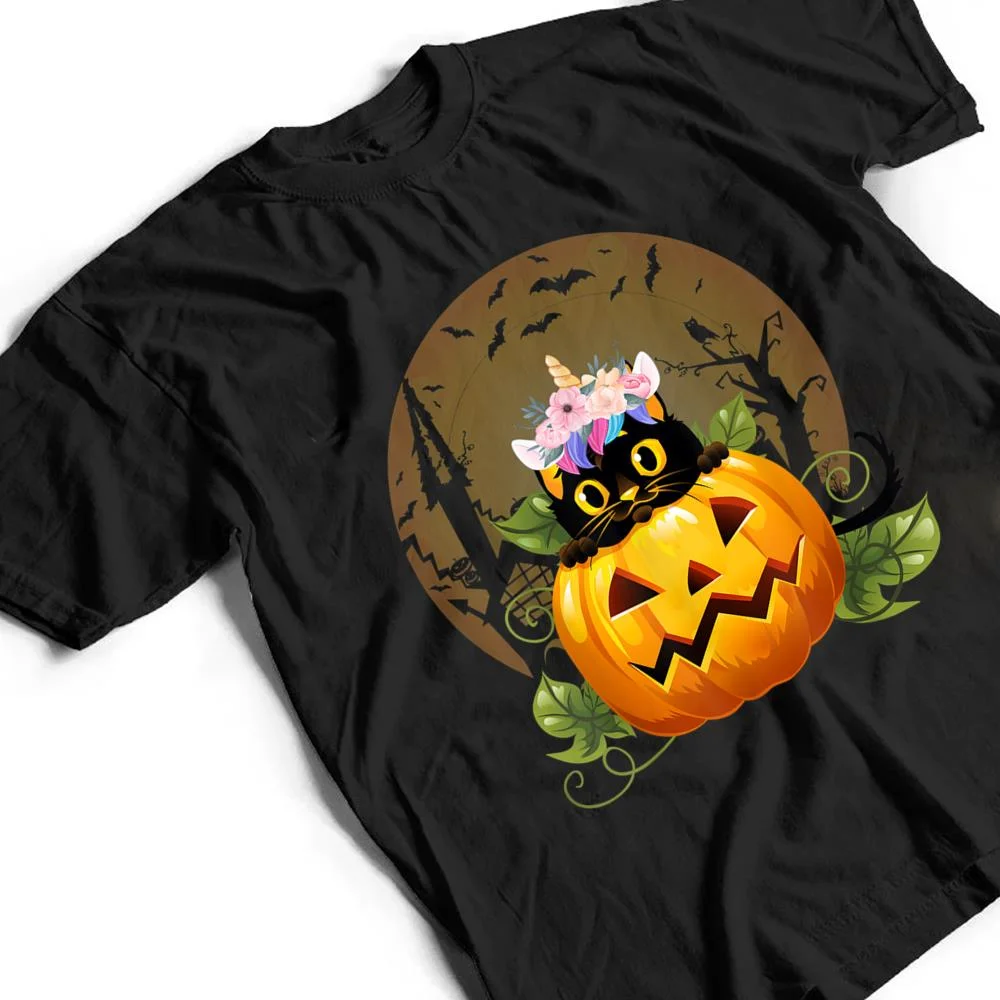 Cute-Cat-Pumpkin-Unicorn-Halloween-Costume-Gift-T-Shirt-2 Cute Cat Pumpkin Unicorn Halloween Costume Gift T Shirt