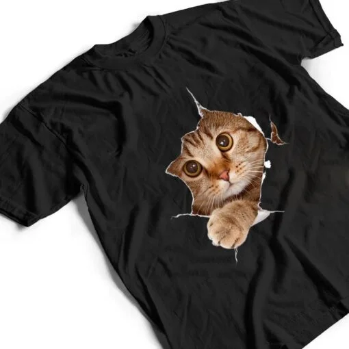 Cute Cat With Grey Cat Torn Cloth, Kitten T Shirt