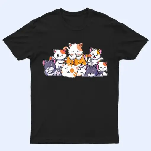 Cute Cats Anime Kawaii Japanese Otaku Neko Gift Women Girls T Shirt