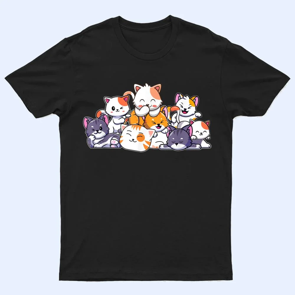 Cute Cats Anime Kawaii Japanese Otaku Neko Gift Women Girls T Shirt Cute Cats Anime Kawaii Japanese Otaku Neko Gift Women Girls T Shirt