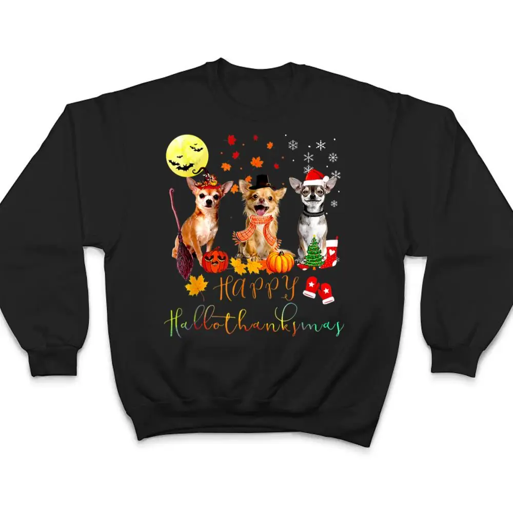 Cute-Chihuahua-Dog-Happy-Hallothanksmas-Family-Xmas-Pajama-T-Shirt-4 Cute Chihuahua Dog Happy Hallothanksmas Family Xmas Pajama T Shirt