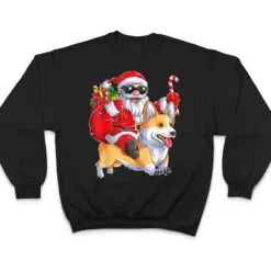 Cute Christmas Santa Claus Riding Corgi Xmas Boy Corgmas Dog T Shirt