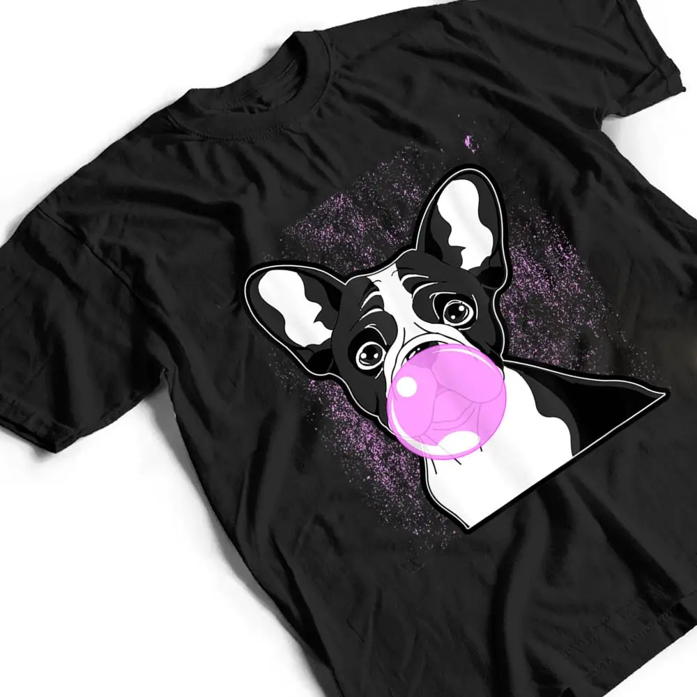 Cute-French-Bulldog-Frenchie-Lover-Blowing-Bubblegum-T-Shirt-2 Cute French Bulldog Frenchie Lover Blowing Bubblegum T Shirt