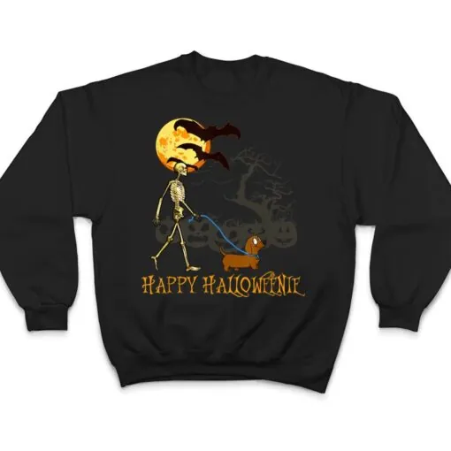 Cute Funny Happy Halloweenie Dachshund Halloween Dog Lover T Shirt